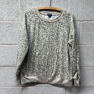 Splendid Grey Leopard Print Sweatshirt
